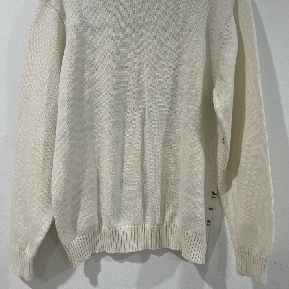 Oscar De La Renta vintage sweater, size L cream multi, 100% cotton - Picture 8 of 10